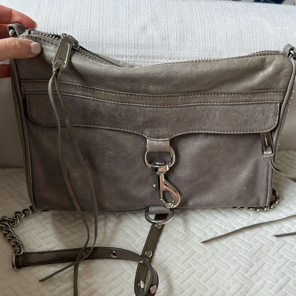 Day to night Gray Leather Handbag